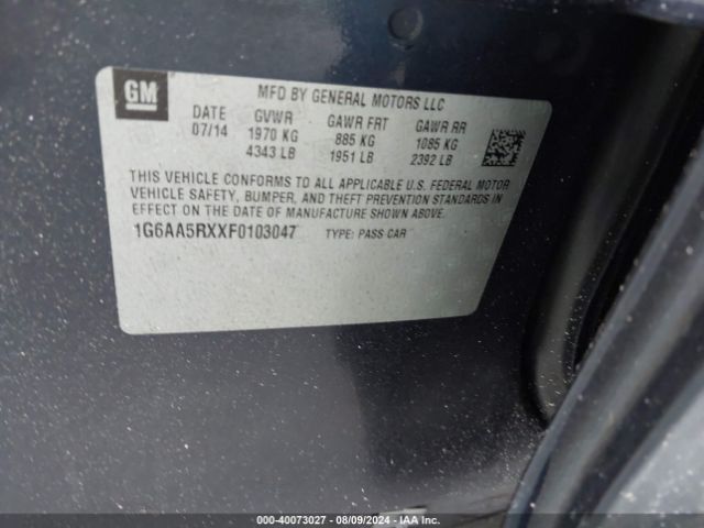 1G6AA5RXXF0103047 Cadillac Ats Standard