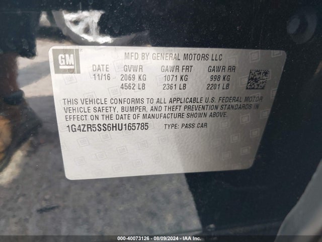 1G4ZR5SS6HU165785 Buick Lacrosse Premium