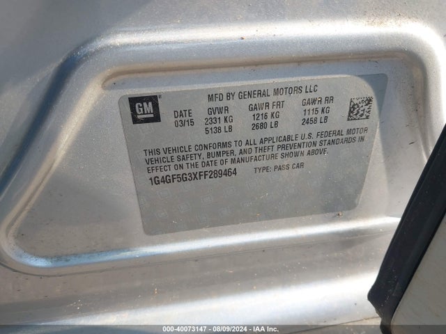 1G4GF5G3XFF289464 Buick Lacrosse Premium Ii
