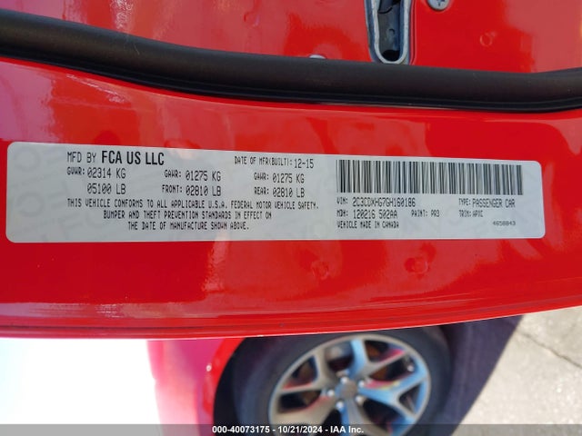 Dodge Charger Sxt 2016 2C3CDXHG7GH160186 Image 9