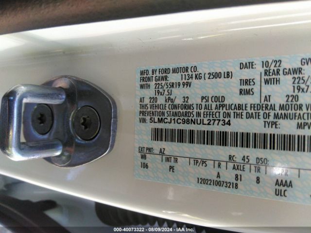 5LMCJ1C98NUL27734 Lincoln Corsair Standard