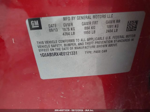 1G6AB5RX4E0121331 Cadillac ATS LUXURY