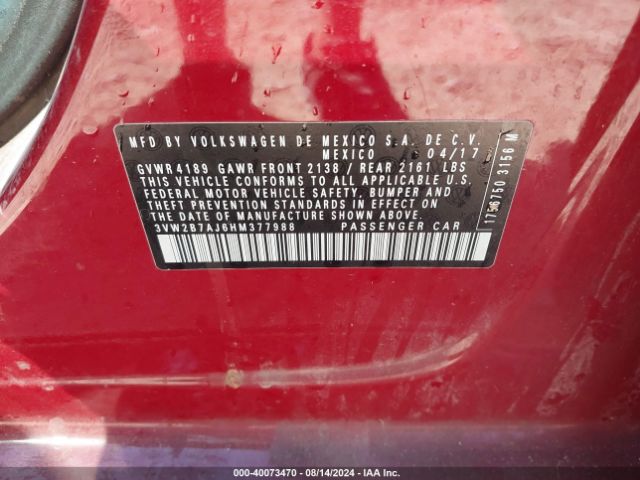 3VW2B7AJ6HM377988 Volkswagen Jetta 1.4t S