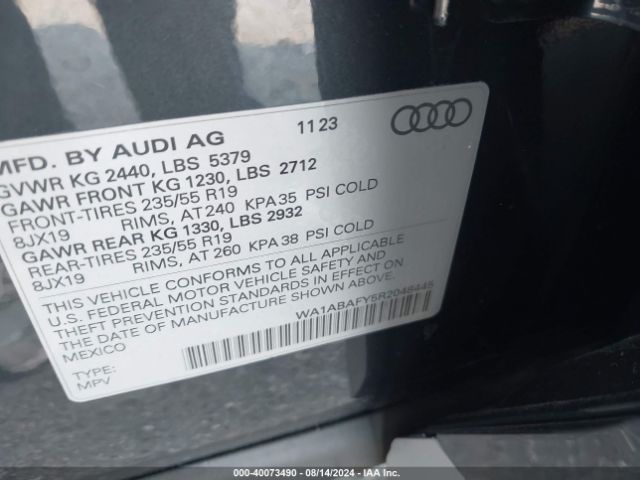 WA1ABAFY5R2048445 Audi Q5 Premium 40 Tfsi Quattro S Tronic