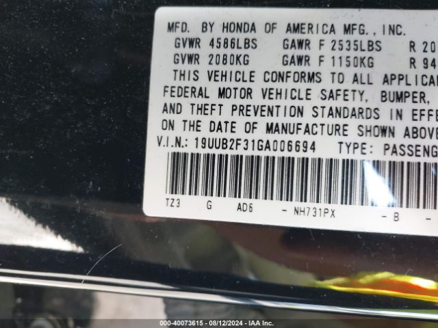19UUB2F31GA006694 Acura Tlx V6