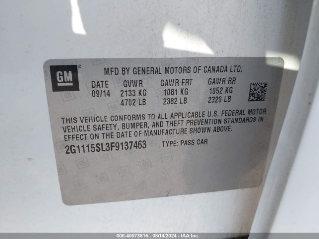 2G1115SL3F9137463 Chevrolet IMPALA 1LT