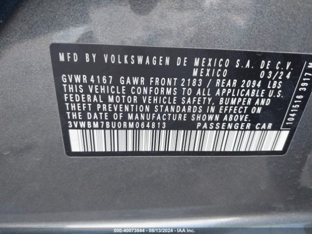 3VWBM7BU0RM064813 Volkswagen Jetta 1.5t Sport