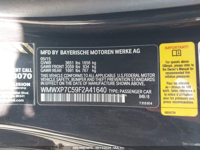 2015 MINI HARDTOP WMWXP7C59F2A41640 Photo 8