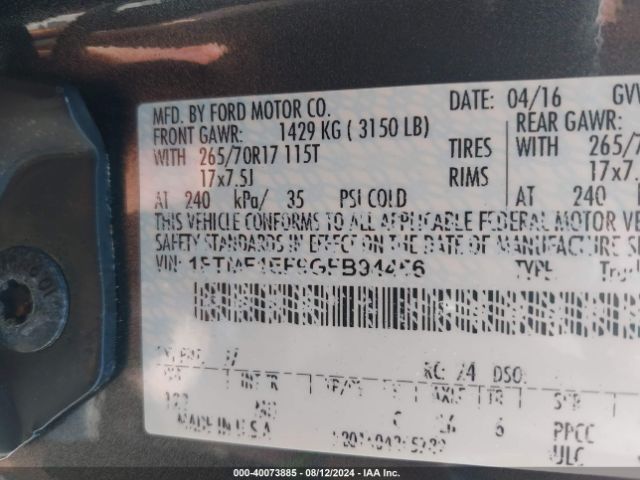 1FTMF1EF9GFB94456 Ford F-150 Xlt