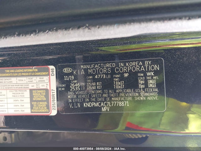 KIA Sportage Lx 2020 KNDPMCAC7L7778871 Image 9