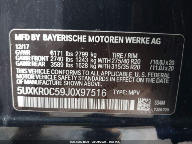 5UXKR0C59J0X97516 BMW X5 Xdrive35i