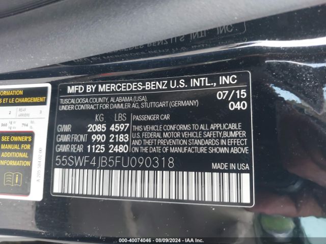 55SWF4JB5FU090318 Mercedes-Benz C 300 Luxury/sport