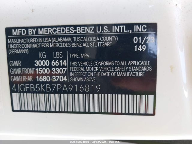 4JGFB5KB7PA916819 Mercedes-Benz Gle 450 4matic