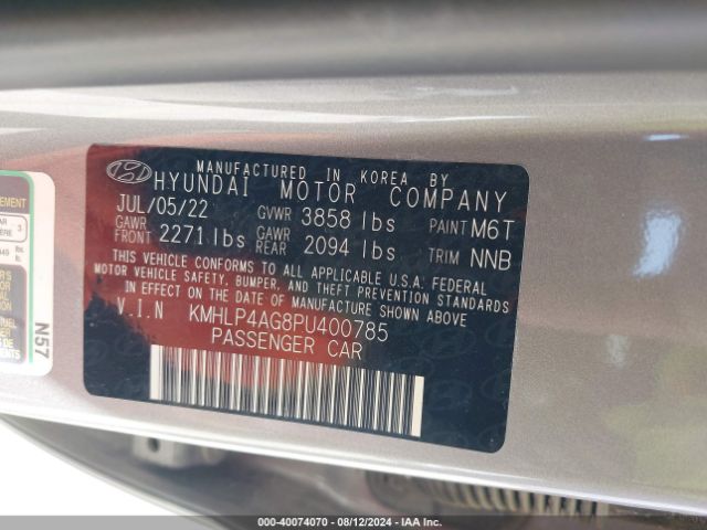 KMHLP4AG8PU400785 Hyundai Elantra Limited