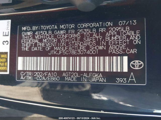 JTKJF5C78E3074001 Scion TC