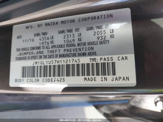 JM1GL1U57H1121745 Mazda Mazda6 Sport
