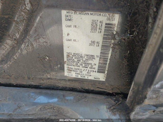 Nissan Altima 2.5 S 2018 1N4AL3AP8JC273394 Image 9