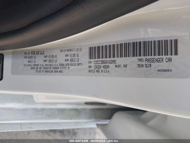 Chrysler 200 S 2016 1C3CCCBB6GN162091 Image 9