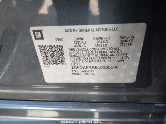 1G6DA5RK6L0155160 Cadillac Ct4 Luxury