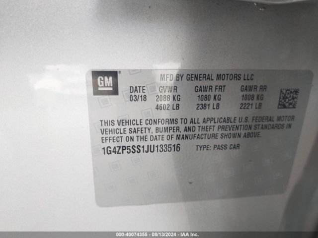 1G4ZP5SS1JU133516 Buick Lacrosse Essence