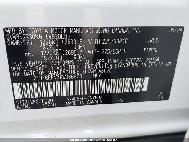 2T3E6RFVXRW066673 Toyota Rav4 Hybrid Xse