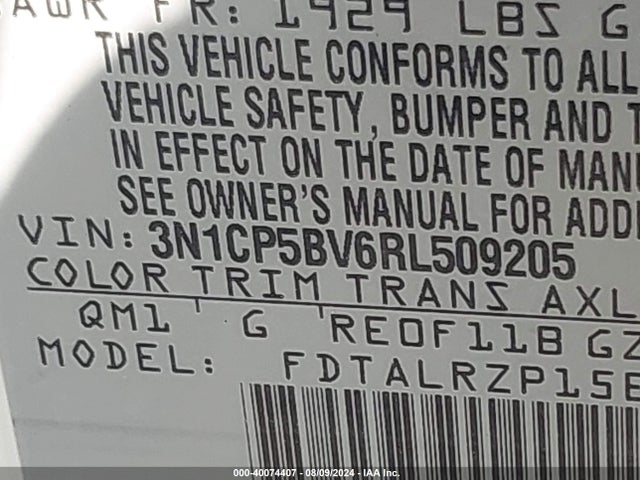 Nissan Kicks S Xtronic Cvt 2024 3N1CP5BV6RL509205 Image 9