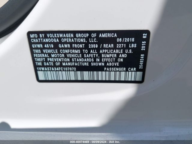 1VWAS7A34FC107072 Volkswagen Passat 1.8t Limited Edition