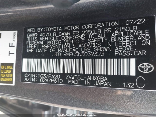Toyota Prius Xle Awd-e 2022 JTDL9MFU5N3039323 Image 9