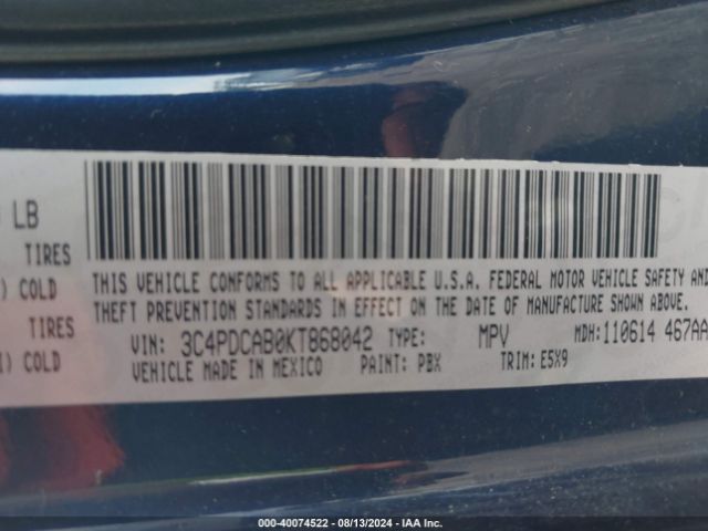 3C4PDCAB0KT868042 Dodge Journey Se Value Package