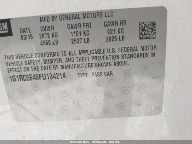 1G1RC6E48FU134214 Chevrolet Volt