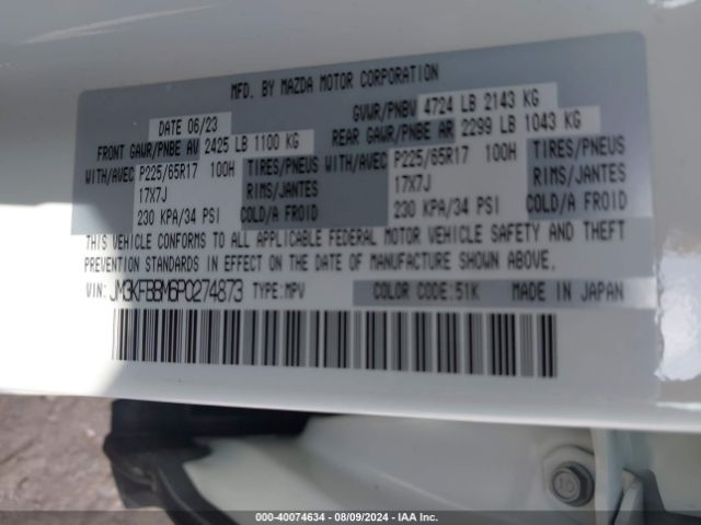 JM3KFBBM6P0274873 Mazda Cx-5 2.5 S Select