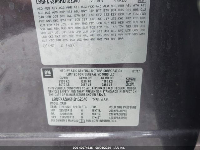 LRBFXASA6HD152546 Buick Envision Preferred