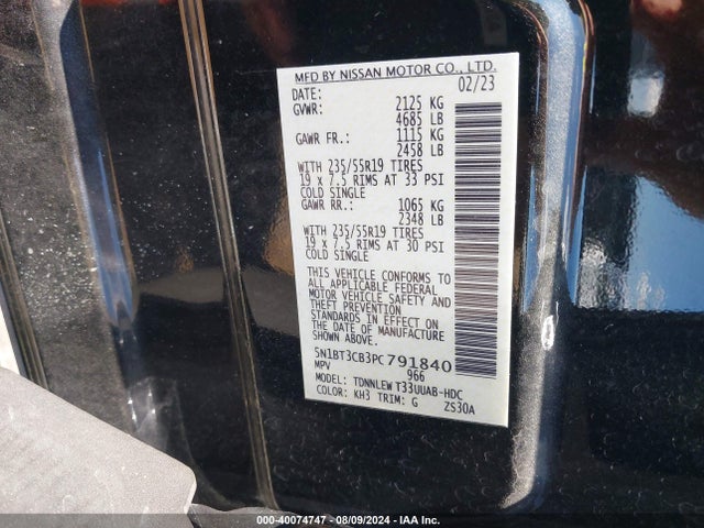 Nissan Rogue Sl Intelligent Awd 2023 5N1BT3CB3PC791840 Image 9