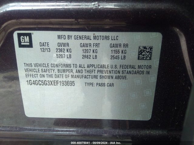 1G4GC5G3XEF193695 Buick Lacrosse Leather Group