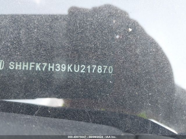SHHFK7H39KU217870 Honda Civic Lx