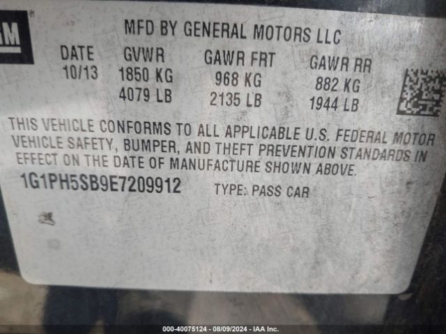 1G1PH5SB9E7209912 Chevrolet Cruze Eco Auto