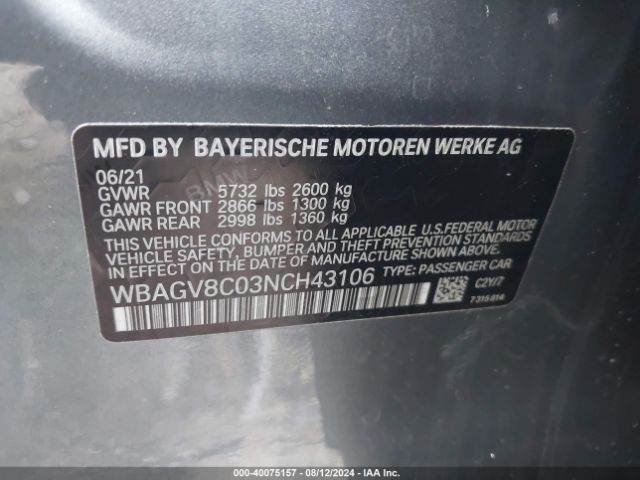 WBAGV8C03NCH43106 BMW M850i Gtan Coupe Xdrive