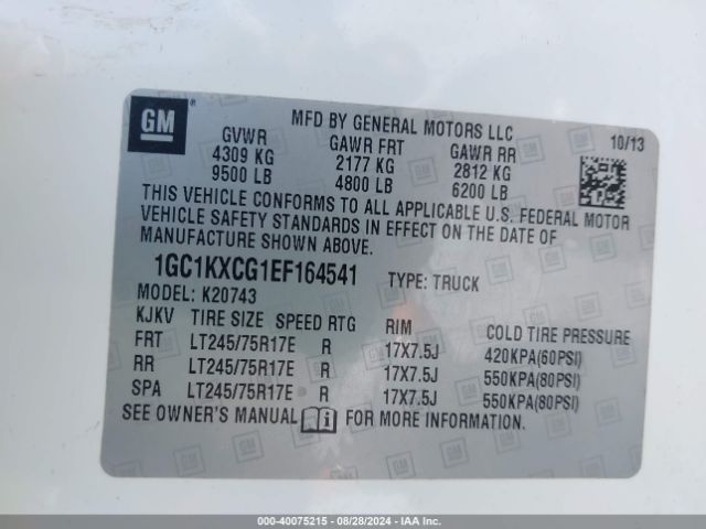 1GC1KXCG1EF164541 Chevrolet Silverado 2500hd Lt