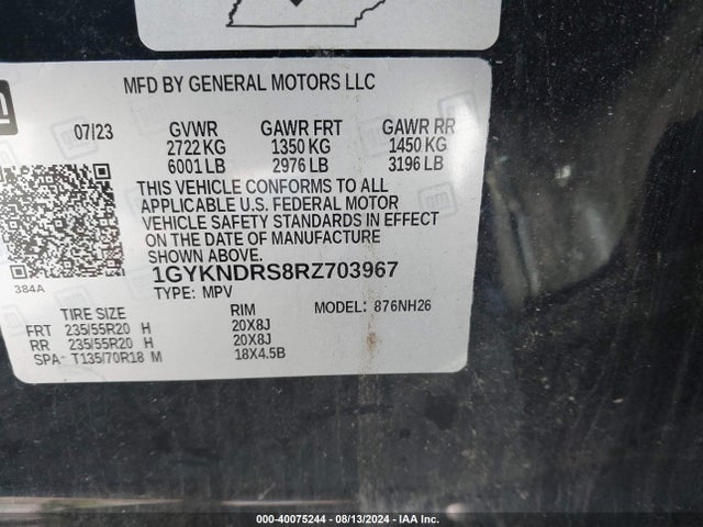 1GYKNDRS8RZ703967 Cadillac Xt5 Awd Premium Luxury