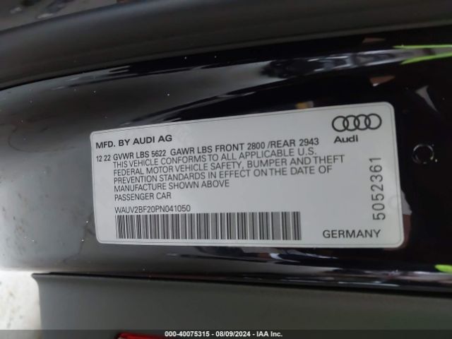 2023 AUDI A7 SPORTBACK WAUV2BF20PN041050 Photo 8