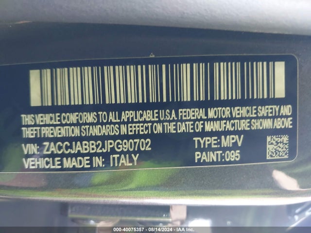 ZACCJABB2JPG90702 Jeep Renegade Latitude Fwd