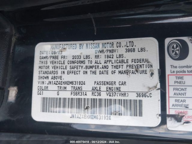 JN1AZ4EHXEM631924 Nissan 370Z