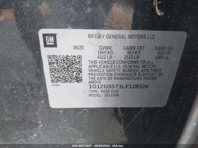 1G1ZG5ST1LF128328 Chevrolet Malibu Fwd Rs