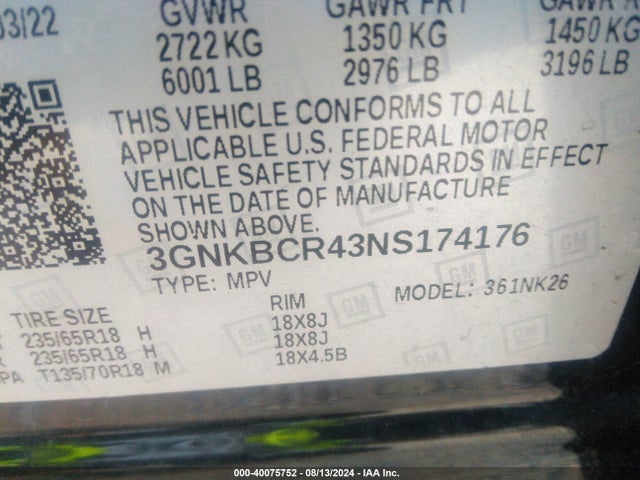 Chevrolet Blazer Fwd 2lt 2022 3GNKBCR43NS174176 Image 9