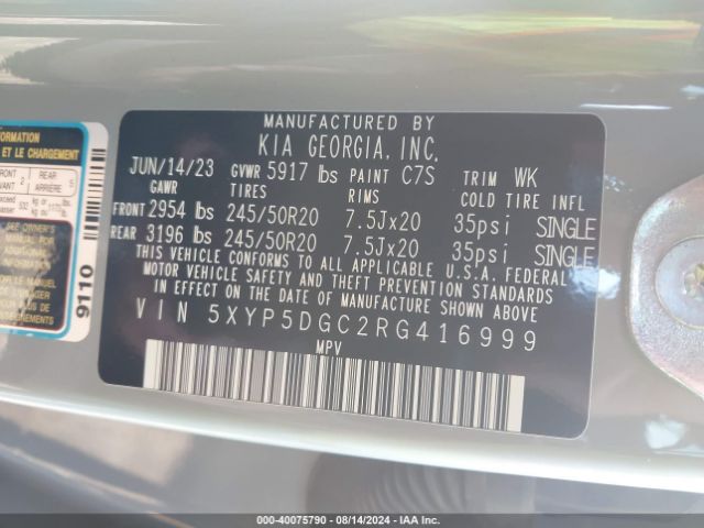 5XYP5DGC2RG416999 KIA Telluride Sx Prestige X-line