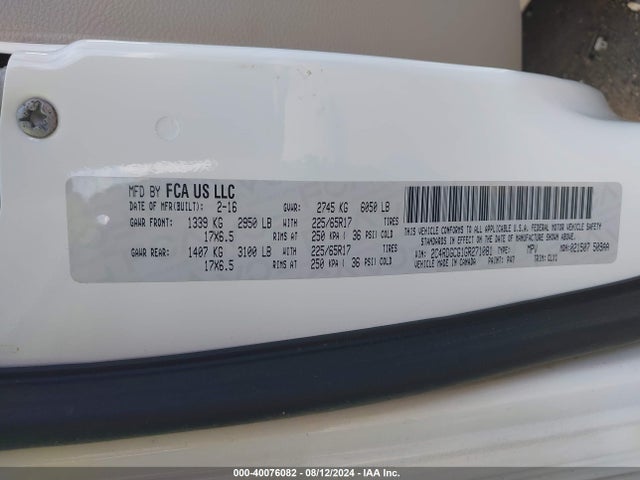 Dodge Grand Caravan Sxt 2016 2C4RDGCG1GR271081 Image 9