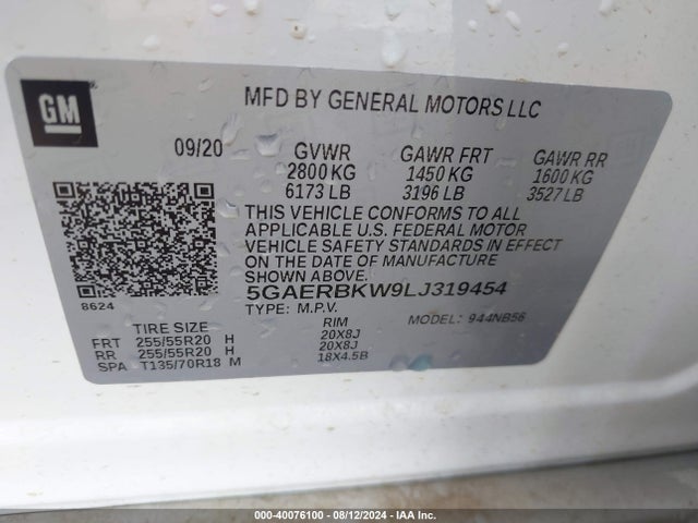 5GAERBKW9LJ319454 Buick Enclave Fwd Essence