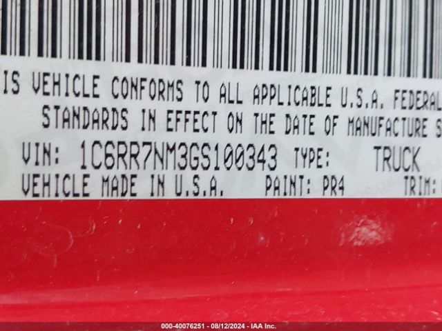1C6RR7NM3GS100343 RAM 1500 Laramie