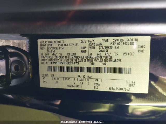 Ford F-150 Xl 2023 1FTEW1EP2PKE74773 Image 9
