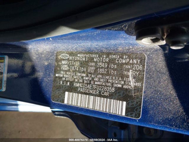 KMHCT5AE7FU228358 Hyundai ACCENT GS